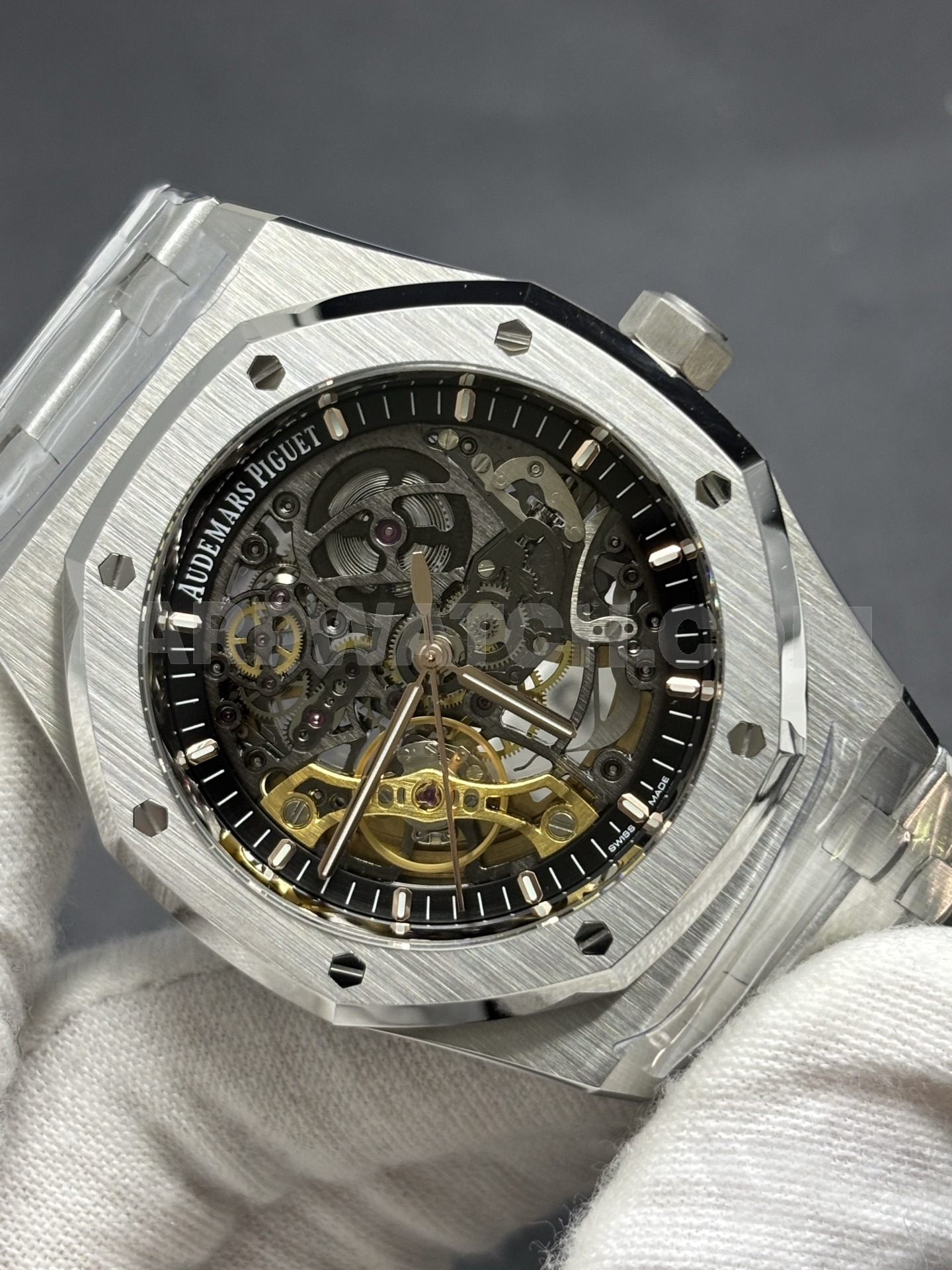 Audemars Piguet Royal Oak Double Balance Wheel Openworked 41mm Black Dial Stainless Steel