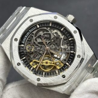 Audemars Piguet Royal Oak Double Balance Wheel Openworked 41mm Black Dial Stainless Steel