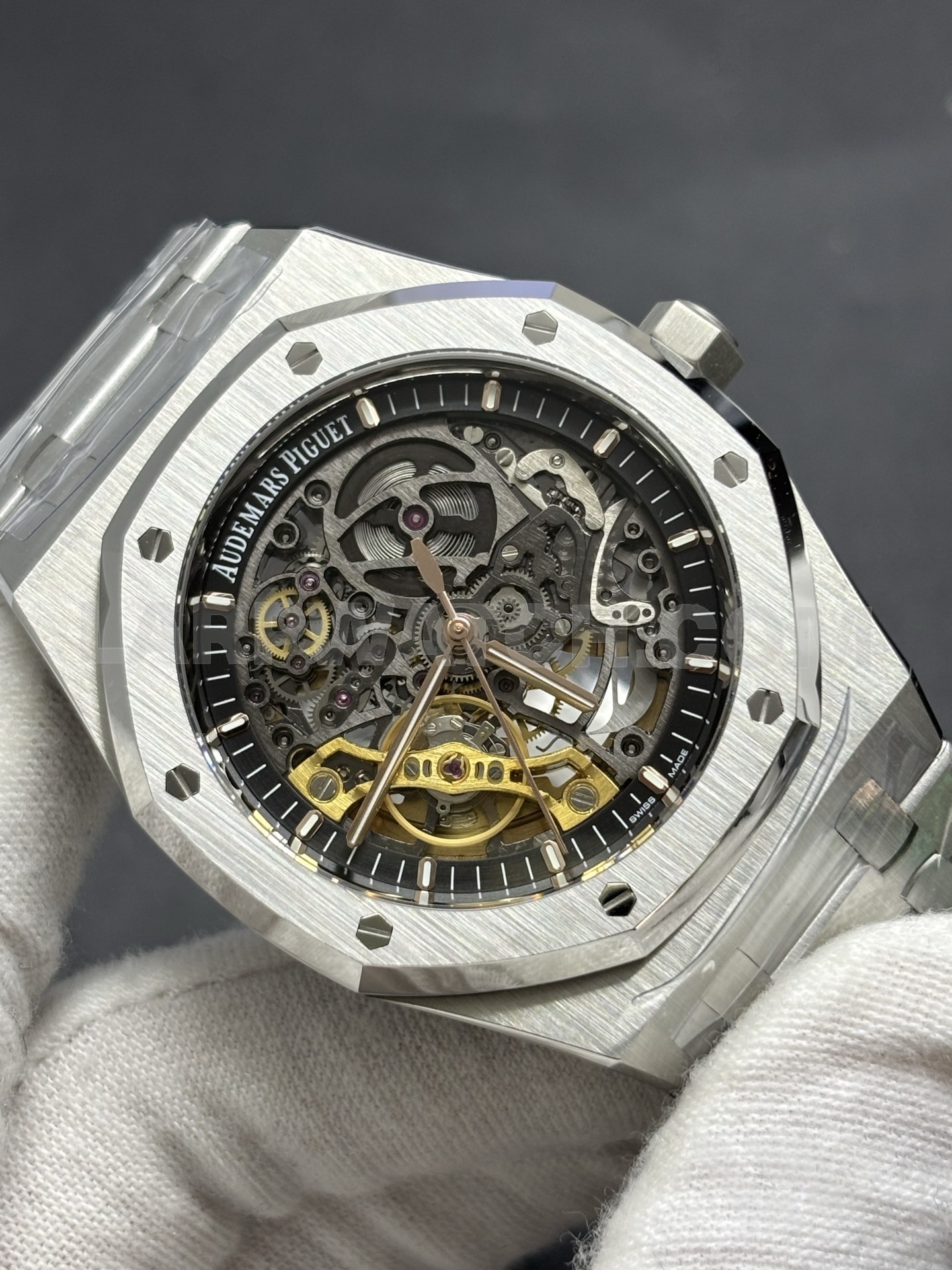 Audemars Piguet Royal Oak Double Balance Wheel Openworked 41mm Black Dial Stainless Steel